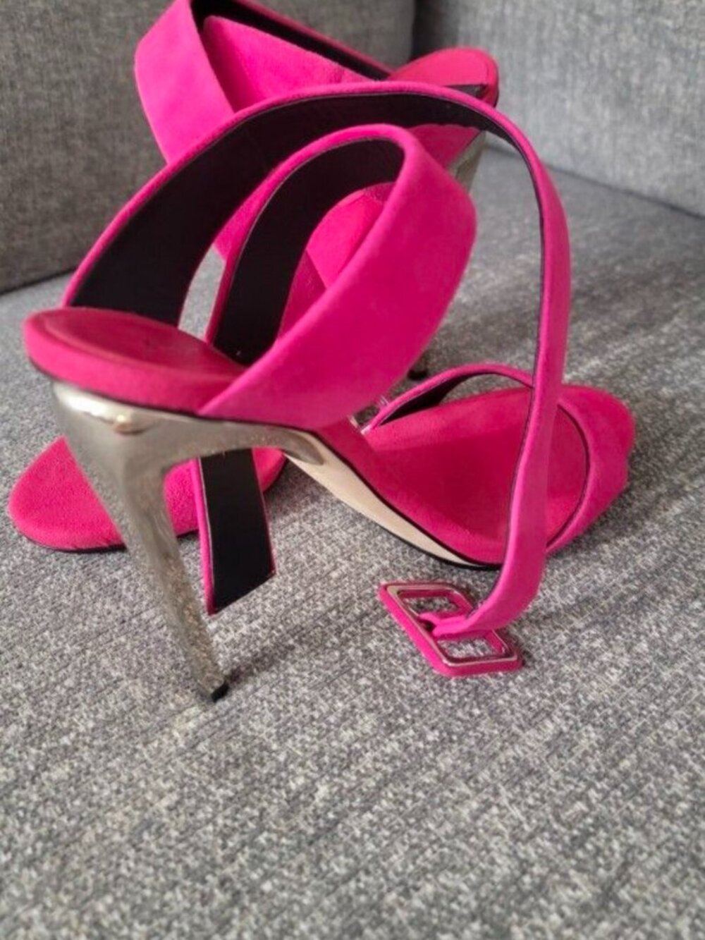 GIUSEPPE ZANOTTI Deep Fuchsia Ankle Wrap Sandals